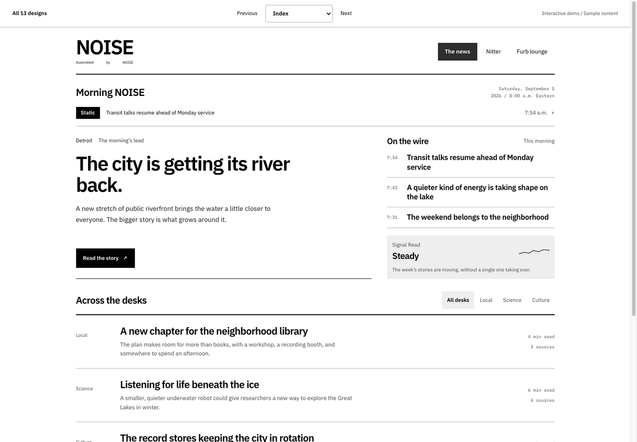 Index news layout preview