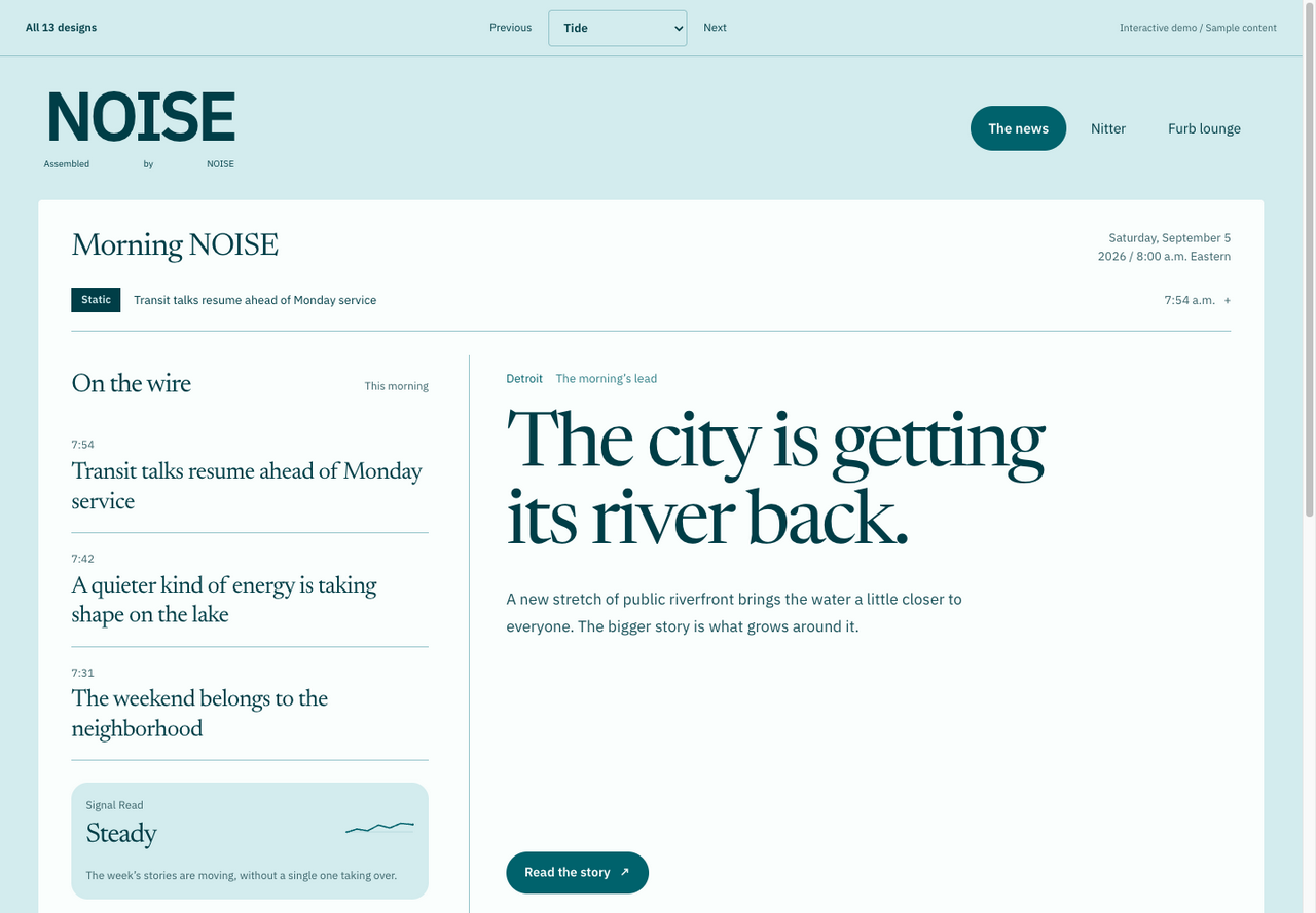 Tide news layout preview